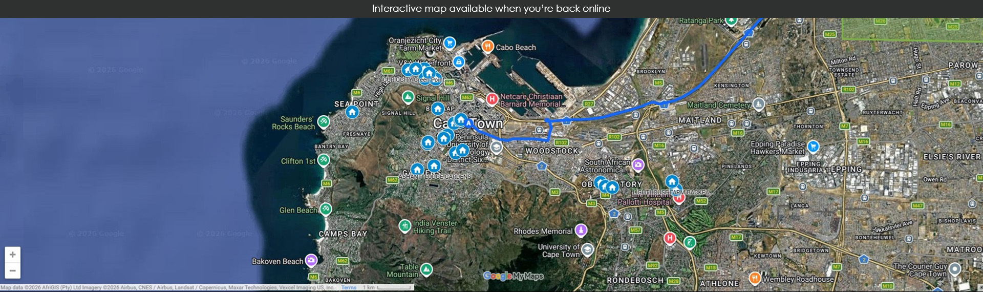 Map unavailable offline
