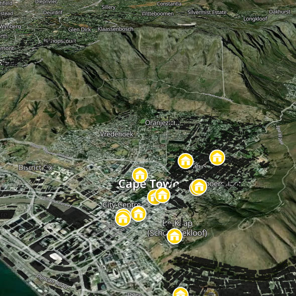 Backpacking map of Cape Town