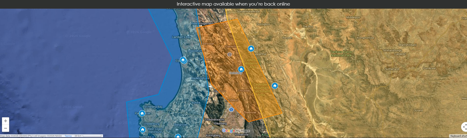 Map unavailable offline