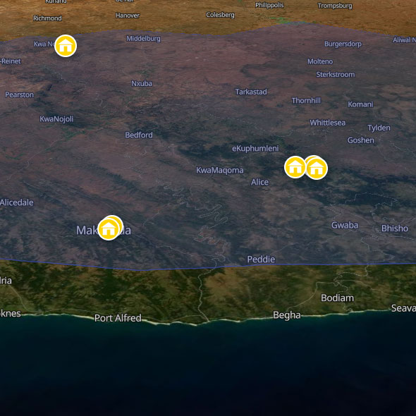 Backpacking map of the Eastern Cape Interior