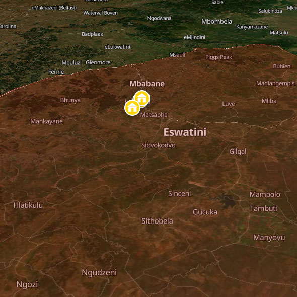 Backpacking map of Eswatini