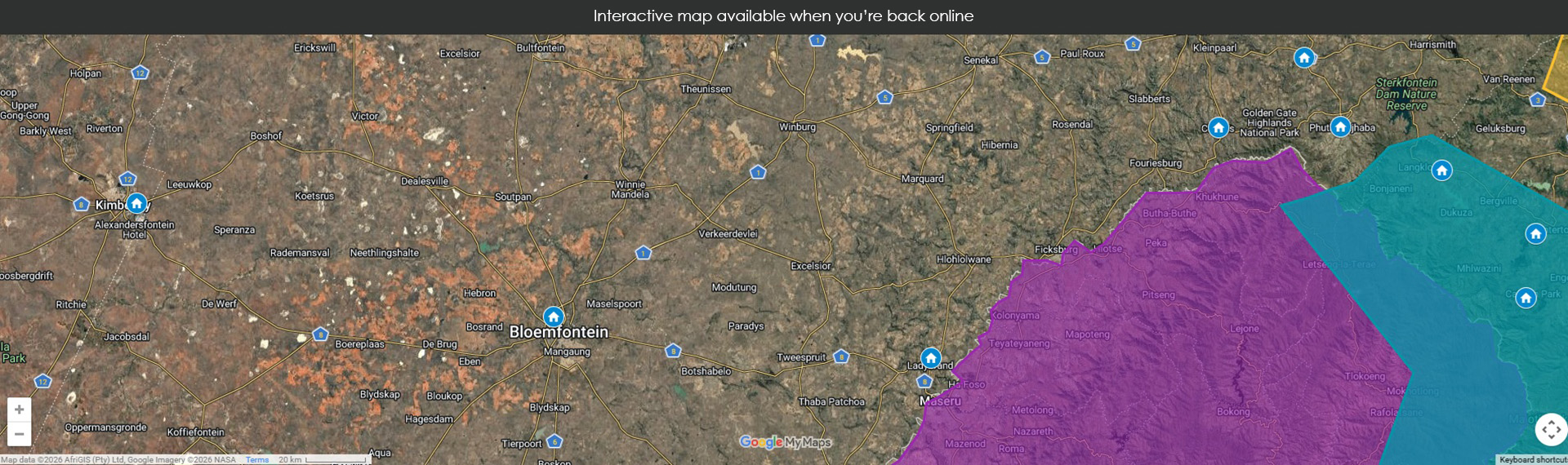 Map unavailable offline