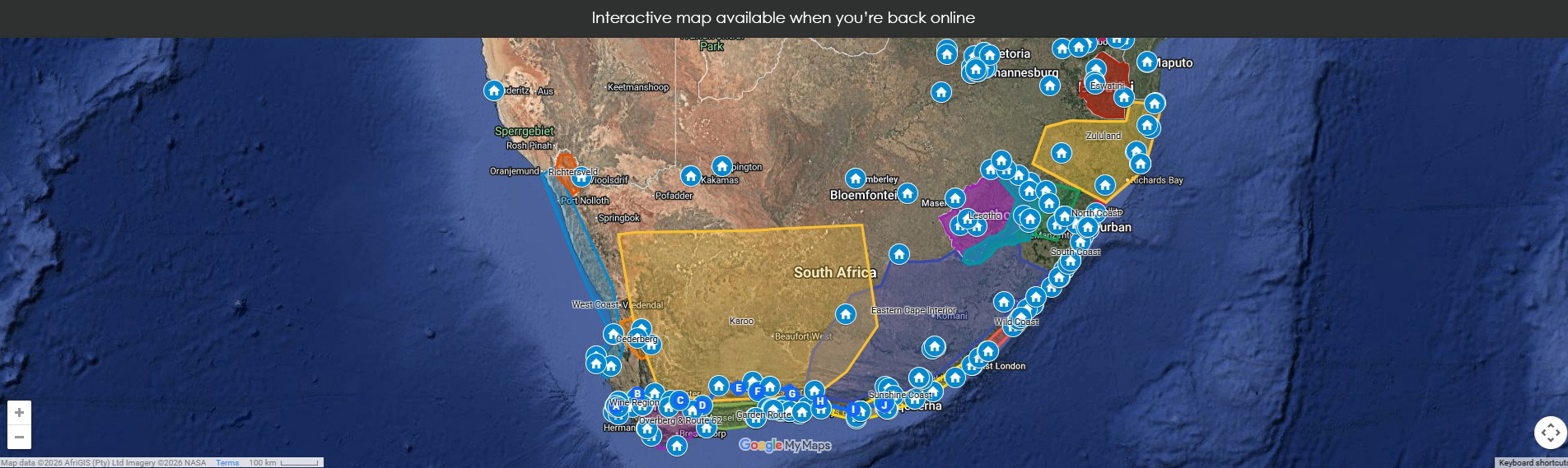Map unavailable offline