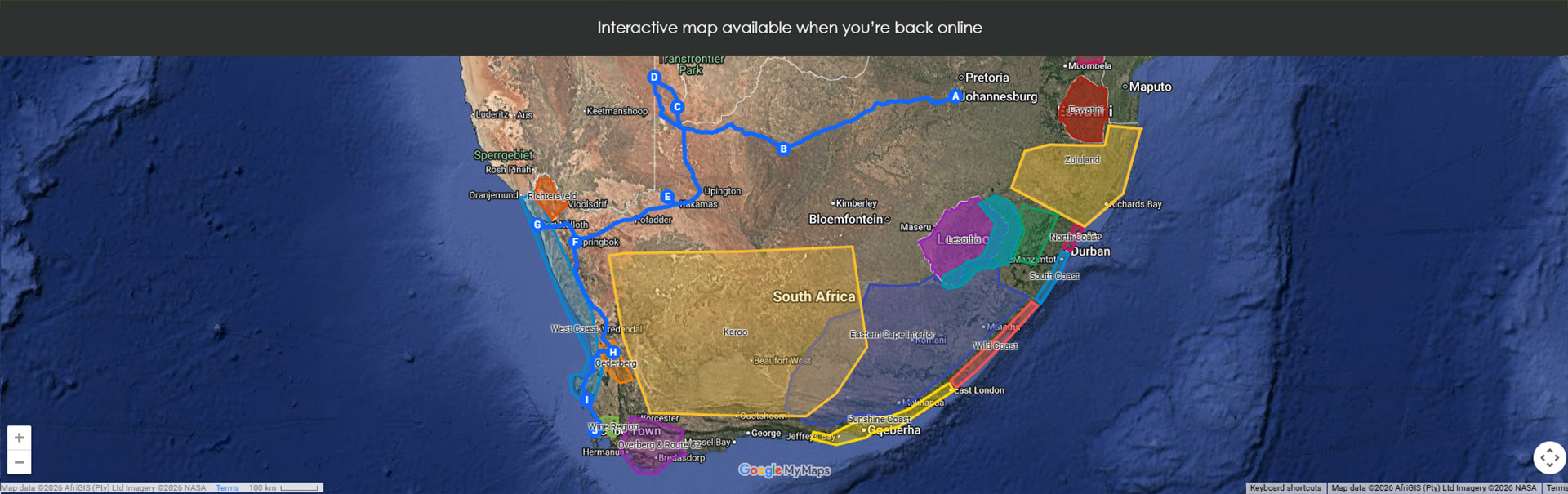 Map unavailable offline