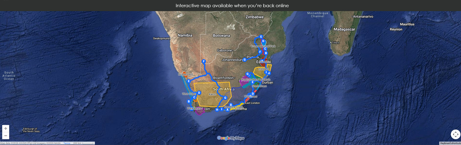Map unavailable offline