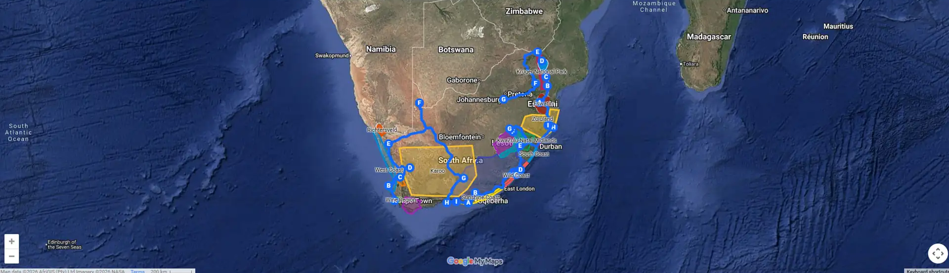 Offline fallback map for the 3-month Full Monty itinerary