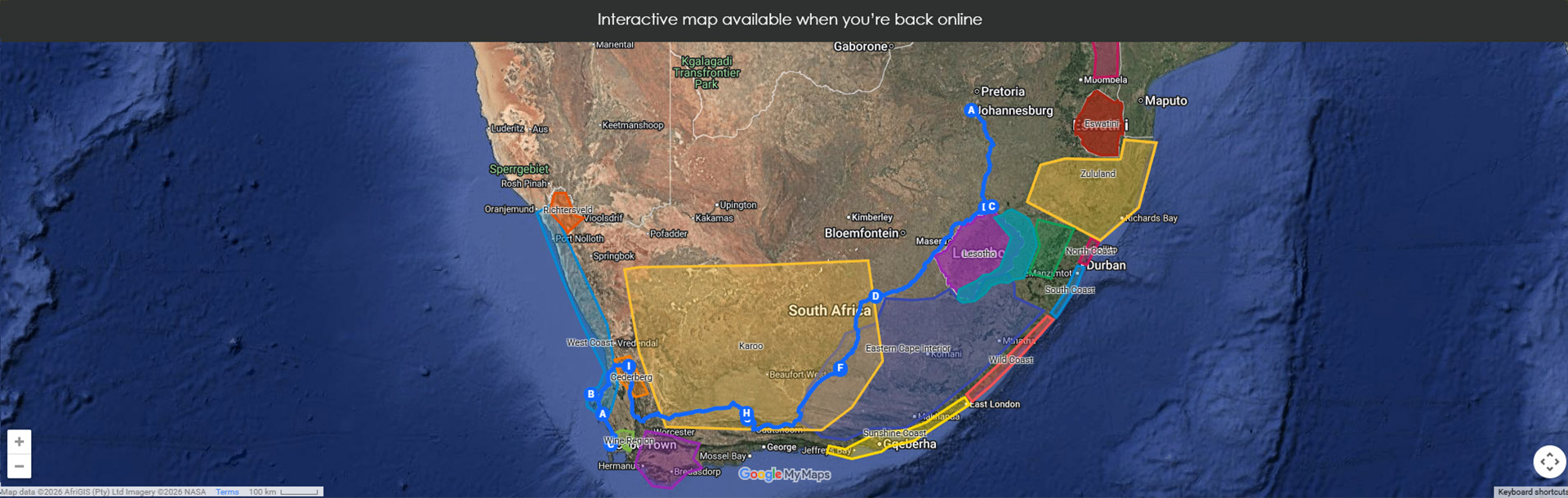 Map unavailable offline
