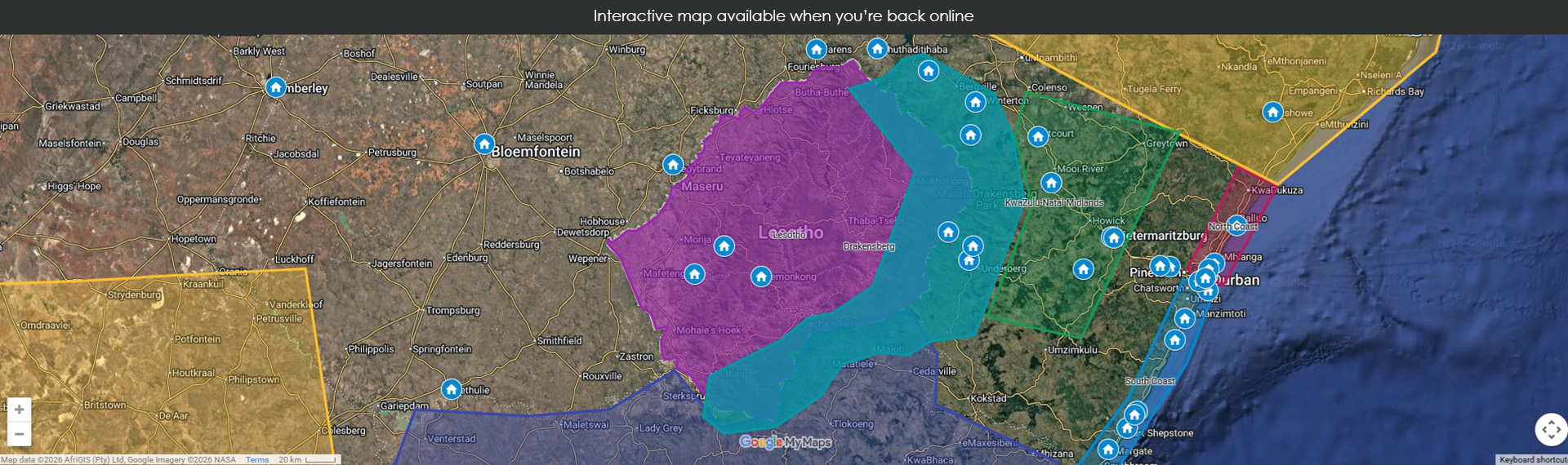 Map unavailable offline