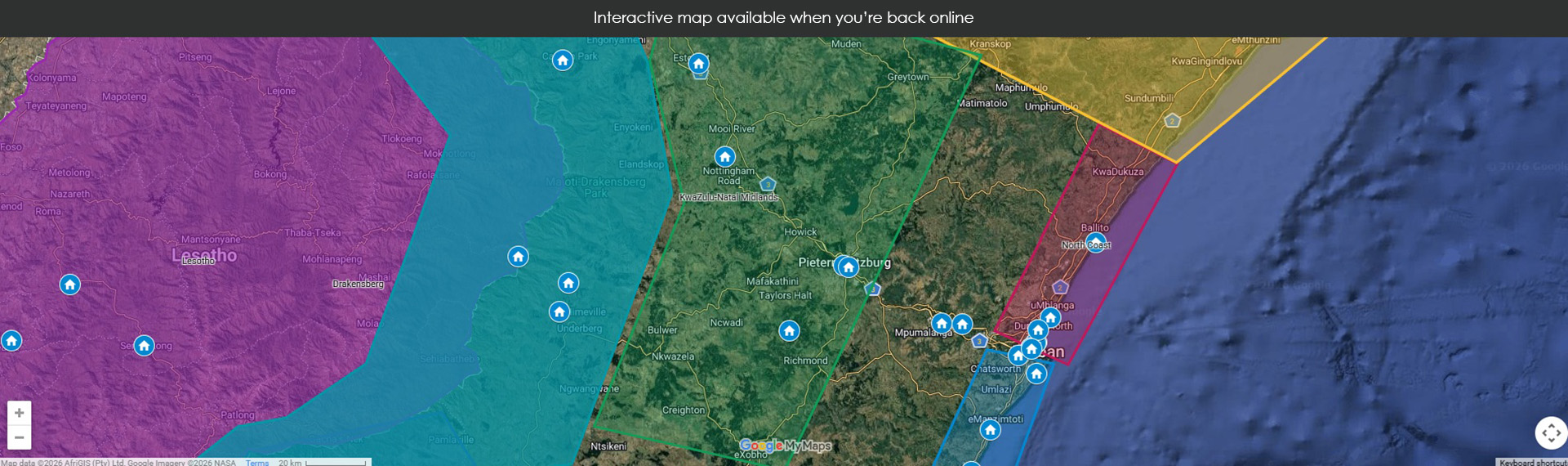 Map unavailable offline