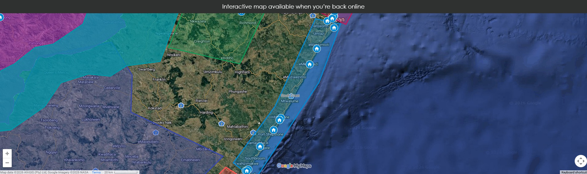 Map unavailable offline