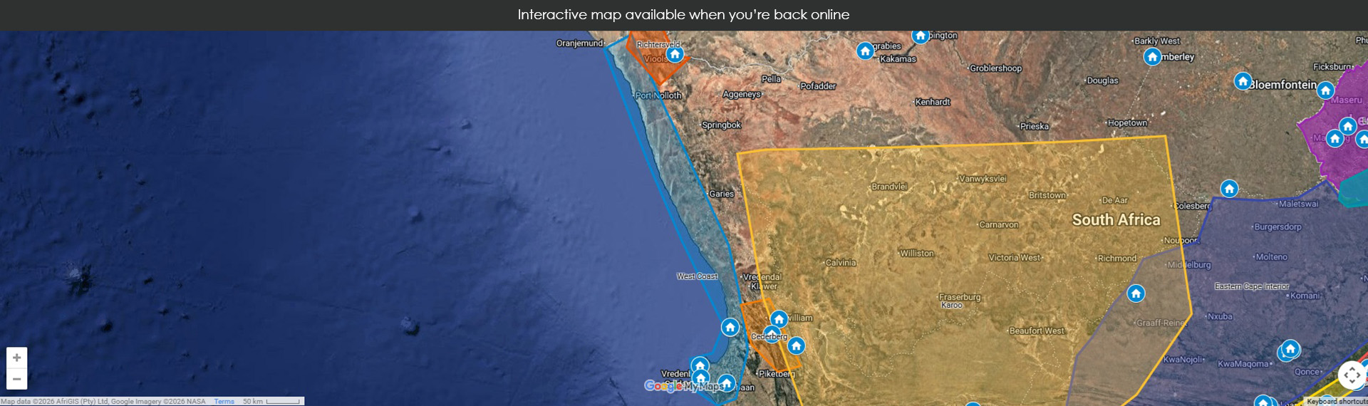 Map unavailable offline