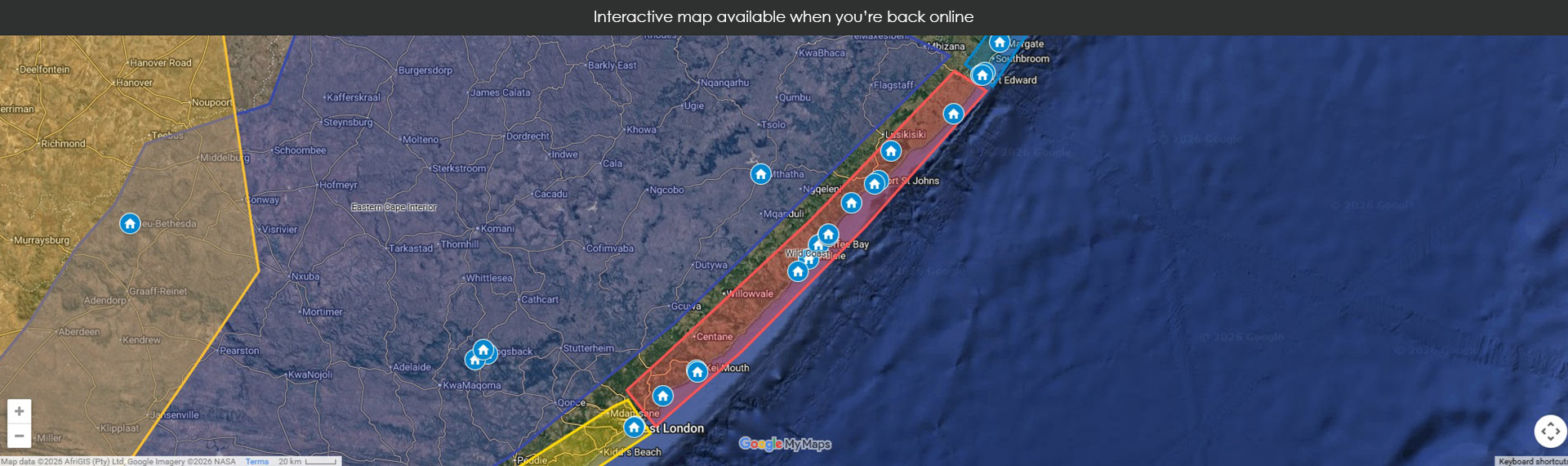 Map unavailable offline