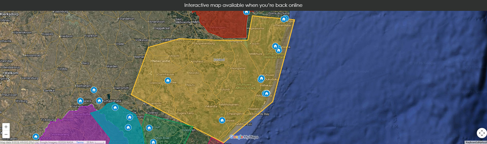Map unavailable offline