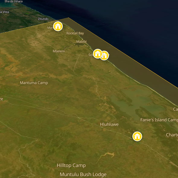 Backpacking map of Zululand