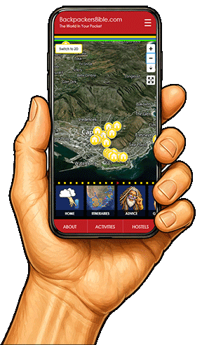 Backpackers Bible app on a phone